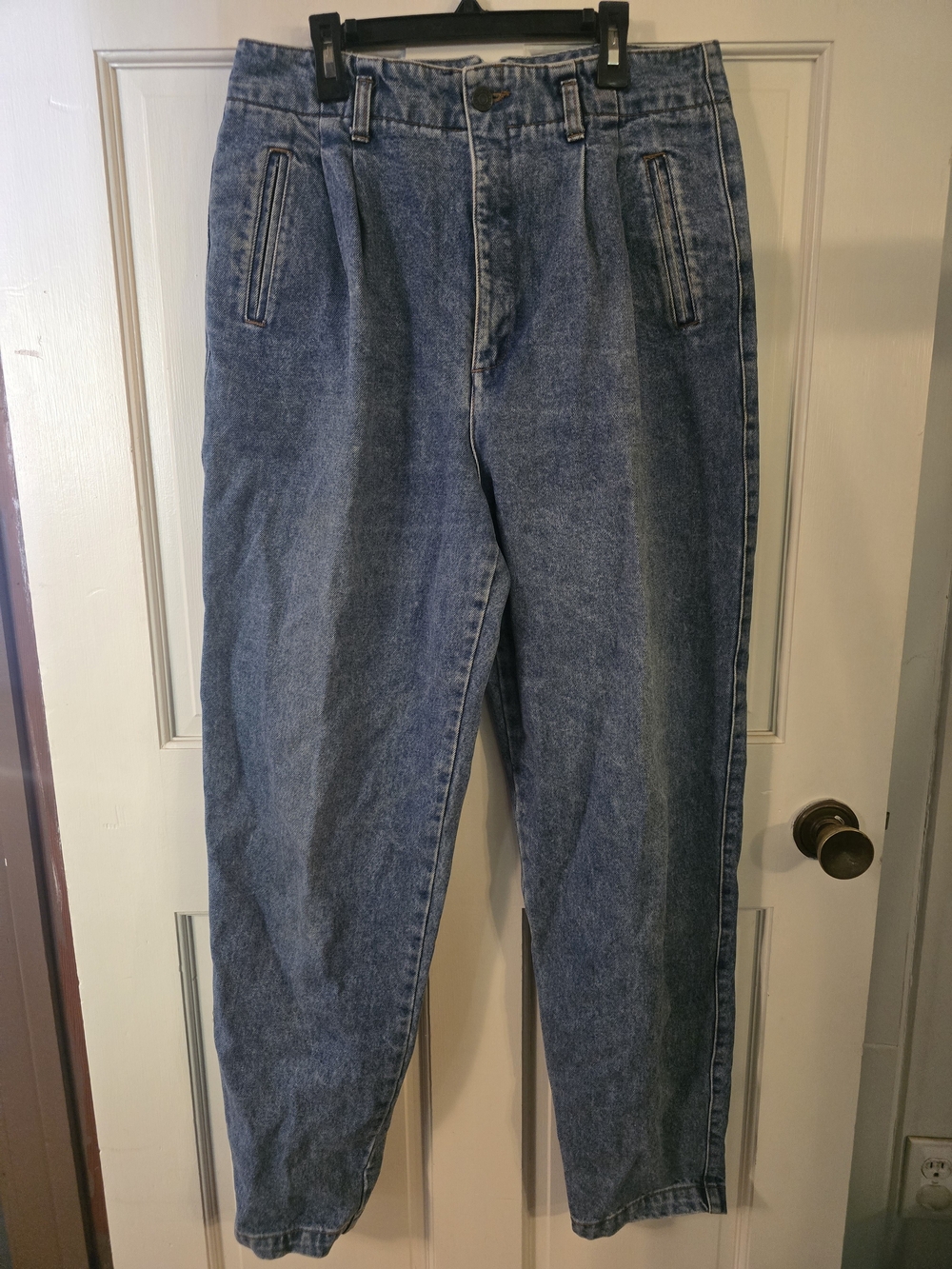 Vintage Gap Clothing Co Womens BlueDenim Pleated High Rise Tapered Jeans 16 #278